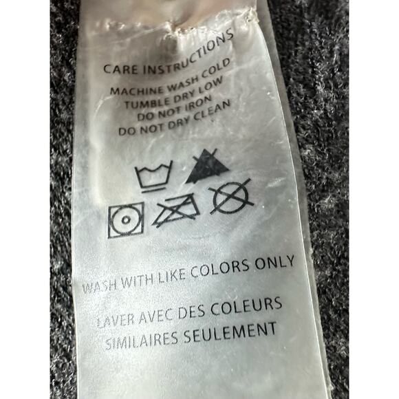 Mono B Cardigan Sweater Size Small Open Front Charcoal Gray Ribbed Stretchy - Picture 5 of 8